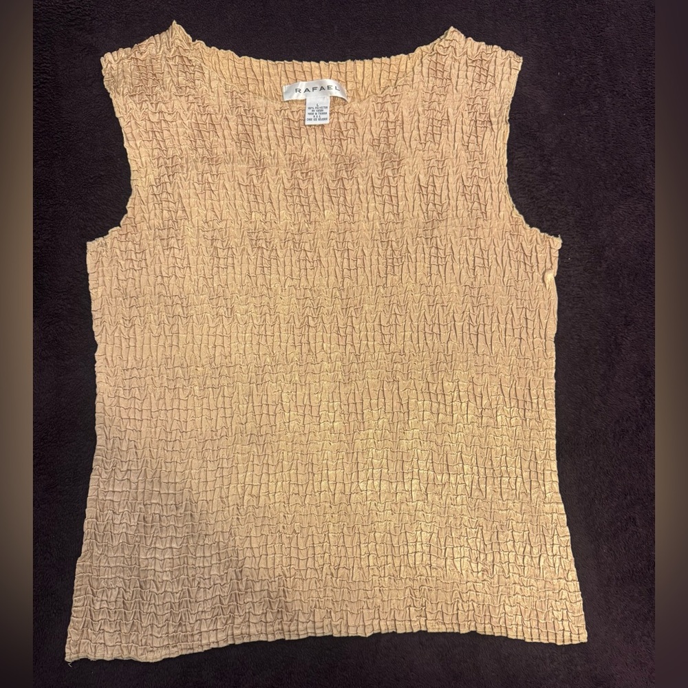 Vintage RAFAEL Textured Tan Tank Top